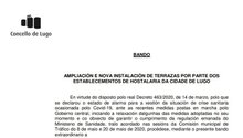 Permiso en Lugo para la ampliación y la instalación de nuevas terrazas por parte de los establecimientos hosteleros