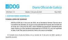 Publicadas en el DOG las medidas preventivas contra la covid-19 tras superar la Fase 3
