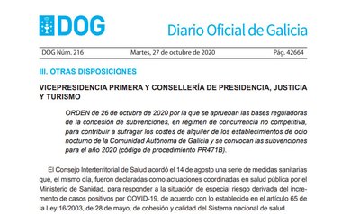 Ayudas para el pago del alquiler del ocio nocturno