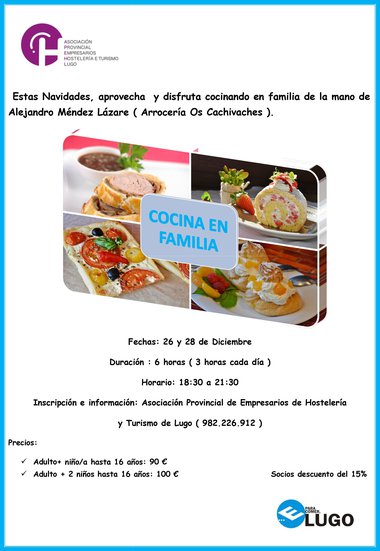 La Apehl organiza el curso “Cocina en familia” durante la Navidad