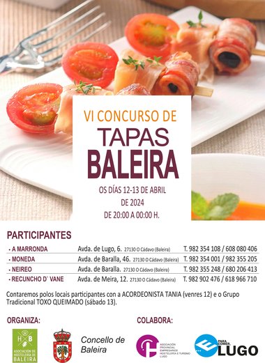 La Asociación de Hostelería de Baleira organiza su VI concurso de tapas