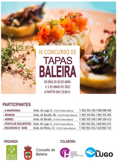 Mañana empieza el IV Concurso de Tapas de Baleira