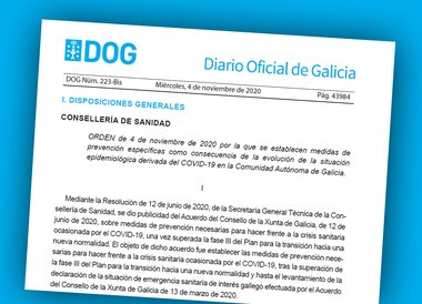 Publicadas en el DOG las medidas de prevención anunciadas por la Xunta de Galicia